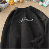 Men Hoodie Suede Sweater Autumn All-Match Steel Seal Loose Casual