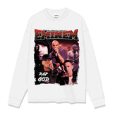 Detroit Eminem T Shirt Eminem Printed Retro Washed Old Cotton T Shirt