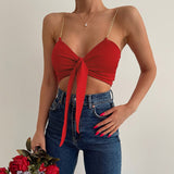 Women Halter Tops Spring/Summer Fashion Sexy V-neck Slim Fit Top