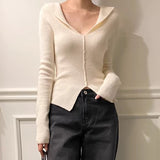Women's Long Sleeve Shirt V-neck Sweater Long Sleeve Top Women's Design Sense