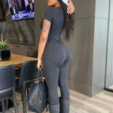 Women Jumpsuit Letter Print T-shirt Skinny Yoga Pants Women's