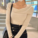Women Long Sleeve Shirt Autumn Slim Fit Slimming Long Sleeves Bottoming Shirt