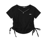 Women's T-shirt Short-Sleeved T-shirt Women's Short Summer Exposed Navel
