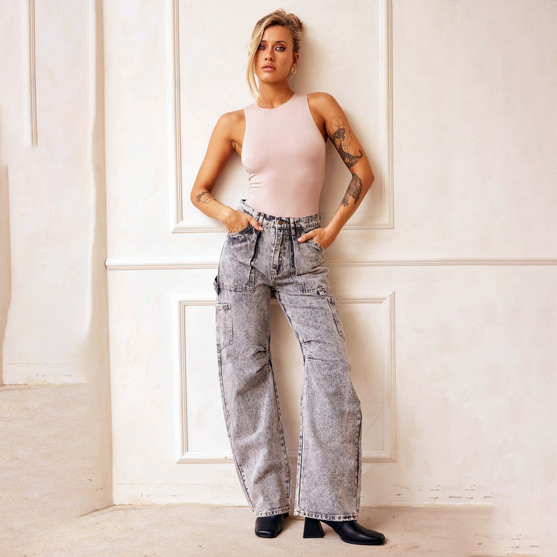 Women Cargo Pants Jeans Women's Spring Distressed Figure Flattering Pants