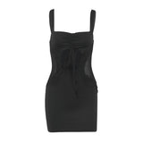 Women Dresses Summer Mesh Hollow Sheath Sling Dress