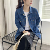 Women T-Shirt Autumn Denim Shirt Women's Long Sleeve Loose Casual