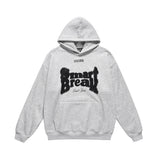 Men Fleece Lined Hoodie Winter Hooded Sweater Men Oversize Letters Printed Loose Long Sleeves