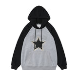 Men Hoodie Five-Pointed Star Embroidery Hooded Pullover