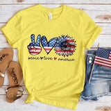 Women's Independence Day T Shirt round Neck Short Sleeve T-shirt Women's Top