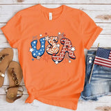 Women's Independence Day T Shirt round Neck Short Sleeve T-shirt Women's Top