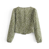 Women T-Shirt Autumn Retro Slim Shirt Long Sleeve Top