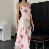 Women Dresses Beach Dress Printed Stretch Mesh Camisole Dress Sexy Dress