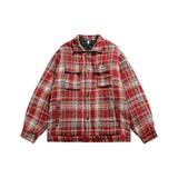 Unisex Jacket Winter American Retro Plaid Cotton-Padded Coat