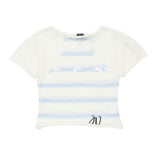 Women Sweater Short-Sleeved Sweater for Girls Summer Color Matching Short round Neck