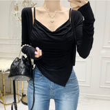 Women Long Sleeve Shirt Vest Long Sleeve Cardigan Jacket U Neck