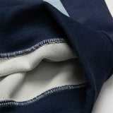 Men Fleece Lined Hoodie Cardigan Sweater Men's Winter Loose Color Contrast Patchwork Embroidered Letters