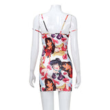 Women Desses Summer Printed Suspender Skirt Repair Dress Women