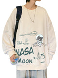 Men Hoodie Long Sleeve T-shirt Men Hong Kong Style Ins Hip Hop Loose round Neck