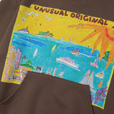 Men Hoodie Cartoon Oil Painting Landscape Printed Pullover Sweatshirt