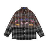 Men's Long Sleeve T Shirt Men's Spring and Autumn Stitching Embroidered Letter Long Sleeve Shirt