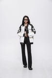 Unisex Jacket R Autumn Color Contrast Patchwork Leather Coat