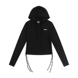 Women Long Sleeve T-Shirt Hooded Long Sleeve T-shirt Women's Spring and Autumn Solid Color Casual