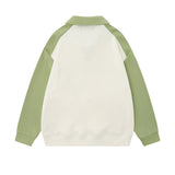 Men Hoodie Contrast Color Long Sleeves Polo Shirt Men's Loose Lapels Sweater