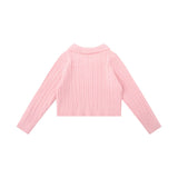 Women Sweater Short Sweater Women's Autumn Polo Collar Slim-Fit Long Sleeve