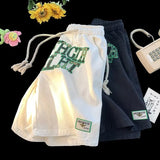 Men Sweatpants Casual Shorts Men's Summer Vintage Embroidered Loose Sports