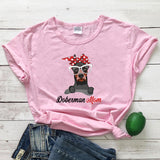 Colored Bandana Doberman Mom T-shirt Cute Dog Mom Gift