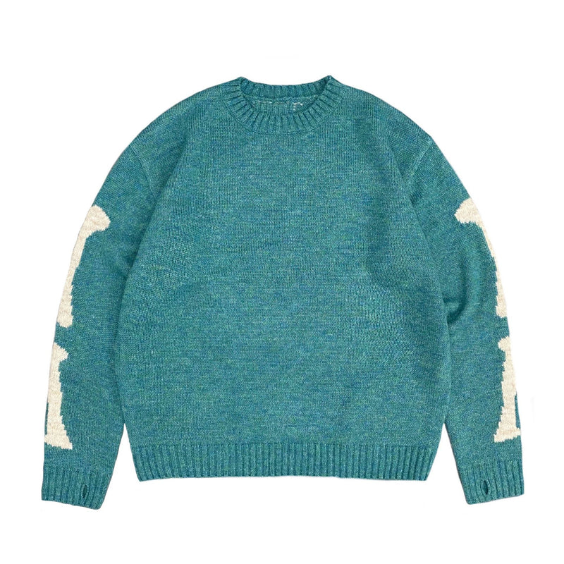 Kapital Sweater Vintage Pingtian Hehong round Neck Loose Bone Skeleton Knit Casual Sweater