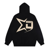 Men Hoodie Letter Personality Printed Hoodie Men's Vibe Loose Pullover Hoodie