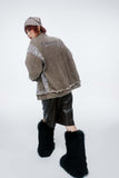 Unisex Jacket Autumn Stitching Striped Denim Coat Women's Clothing