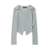 Women Long Sleeve T-Shirt Long Sleeve T-shirt Women's Casual Shoulder V-neck Short Top