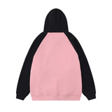 Men Hoodie Spider Web Embroidered Letters Hooded Pullover