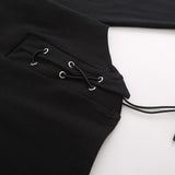 Women Long Sleeve T-Shirt Long Sleeve T-shirt Girls Autumn Ins Lapel Color Matching