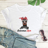 Colored Bandana Doberman Mom T-shirt Cute Dog Mom Gift