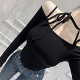 Women Long Sleeve Shirt Oblique Top Slimming Long Sleeve