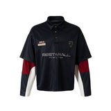 Unisex long-sleeved shirt men's autum lapel polo shirt