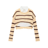 Women Sweater Short Knitwear for Women Autumn Casual Long Sleeve Shirt
