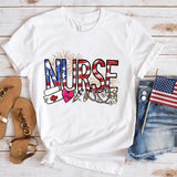 Women's Independence Day T Shirt round Neck Short Sleeve T-shirt Women's Top