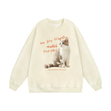 Men Hoodie Animal Cat Printing Sweatshirt