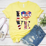 Women's Independence Day T Shirt round Neck Short Sleeve T-shirt Women's Top