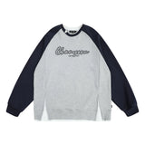 Men Hoodie round Neck Sweater Men's Autumn Loose Raglan Sleeve Top