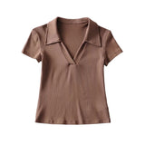 Women T-shirt Spring Summer Slim-Fit Short-Sleeved T-shirt