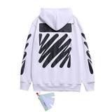 Off OW White Hoodie wavy zebra crossing