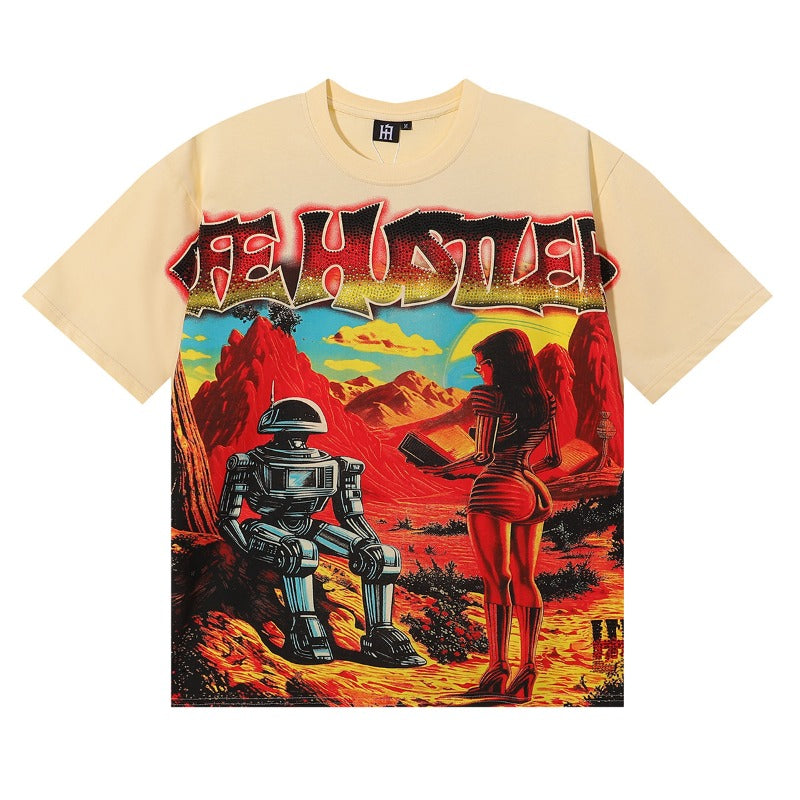 Life hustlers hot diamond hip hop printingpure cotton t-shirt g
