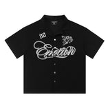 Mixed Emotion T-Shirt Embroidered Lapel Short Sleeve Shorts