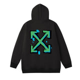 Off OW White Hoodie Green paintbrush graffiti