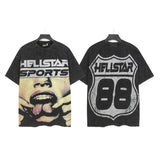 Men's t-shirt short sleeve hot diamond printing g pure cotton hip hop street printing